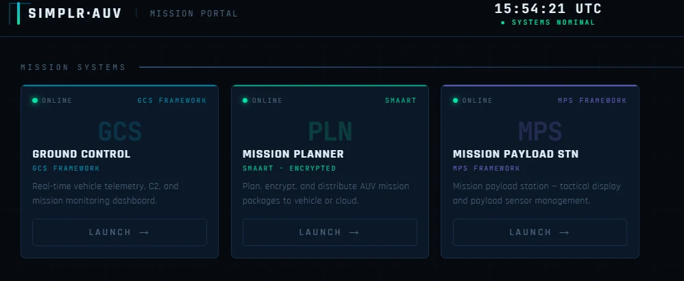 SIMPLR mission portal showing mission applications
